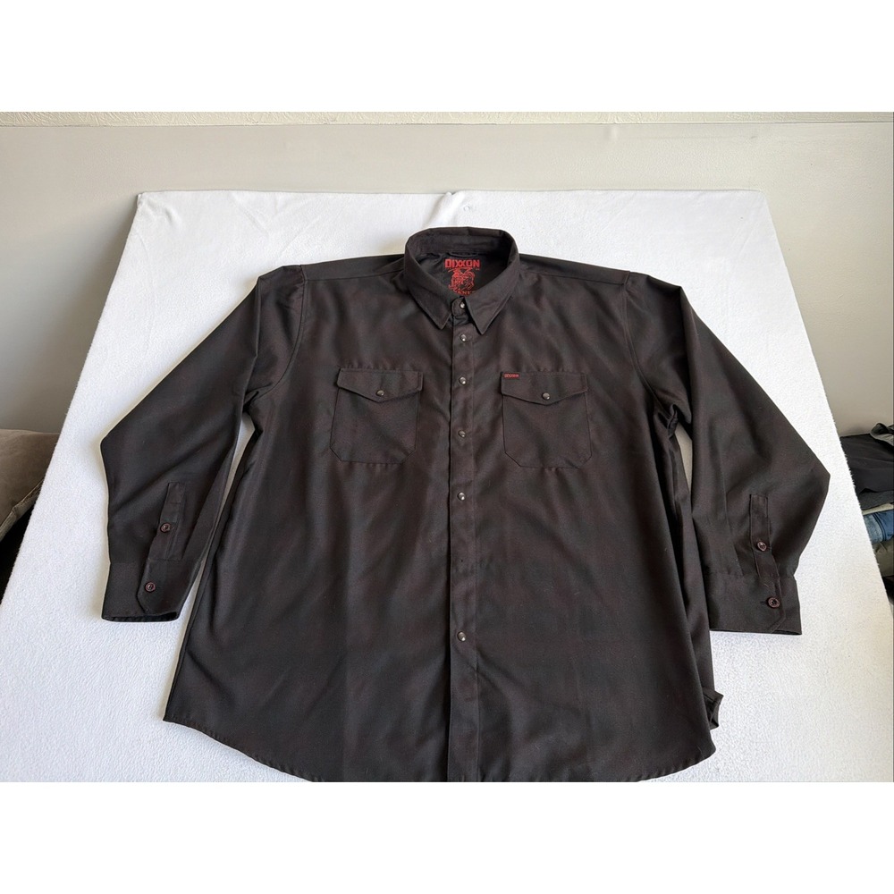 Dixxon Darkness Men’s 4XL Black / Red Long Sleeve Button-Up Shirt Pockets